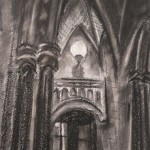 Waterhouse Square, Charcoal and Pastel on Paper, 33.4 x 24.4 cm